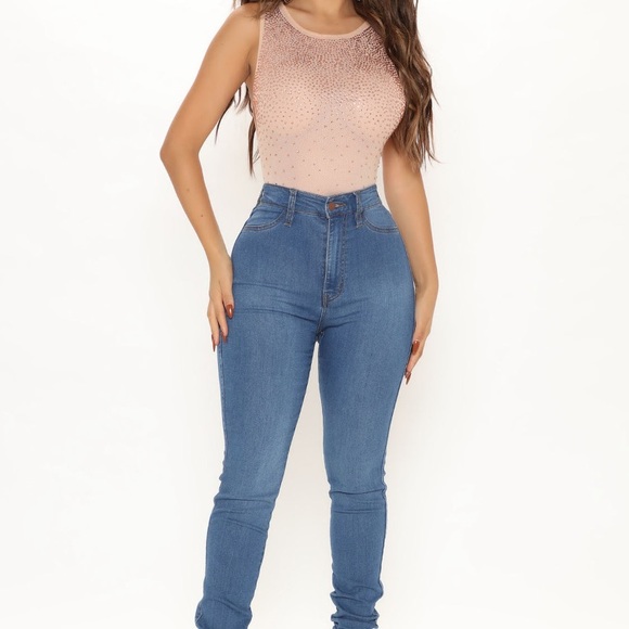 Fashion Nova Brand New Rhinestone bodysuit - Picture 2 of 2